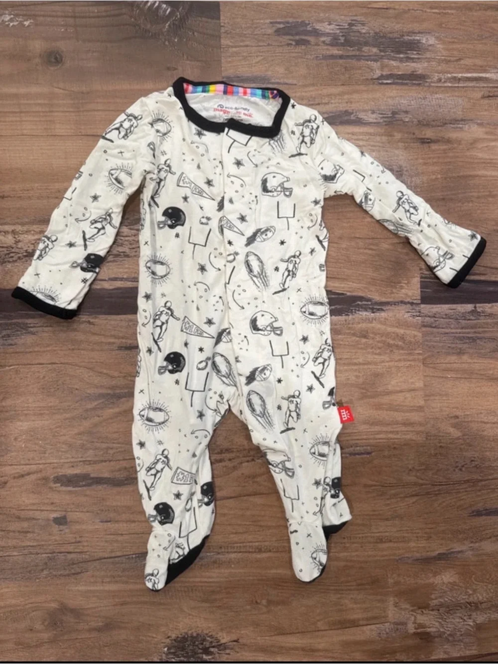 Magnetic me newborn football pajamas